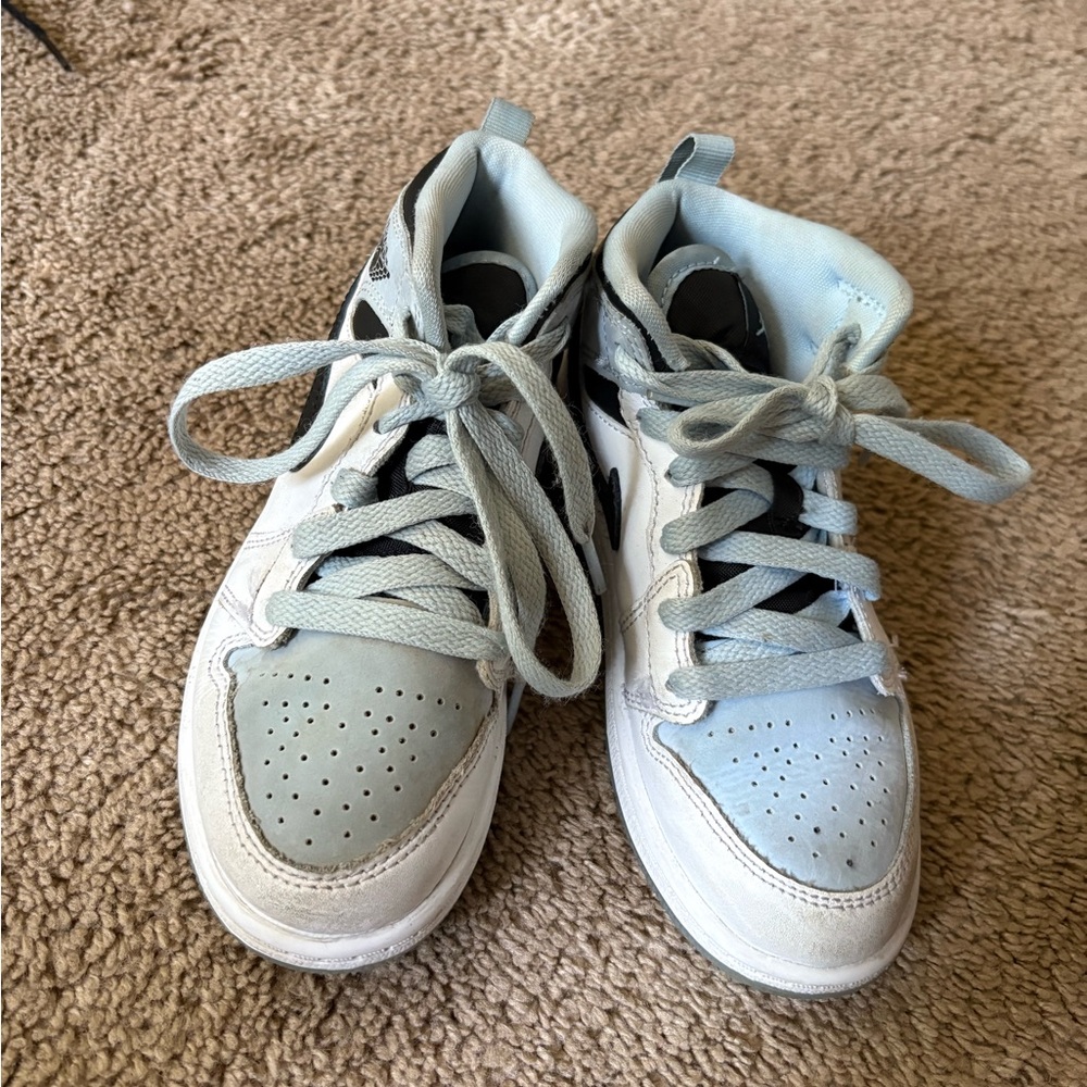 Jordan Blue and White High-Top Sneakers